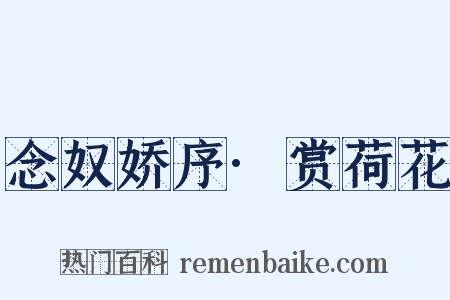 念奴娇序·赏荷花是什么意思的图片